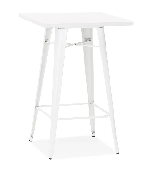 Table Bar style industriel métal FRANKLIN Pin Blanc