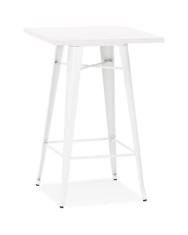 Table Bar style industriel métal FRANKLIN Pin Blanc