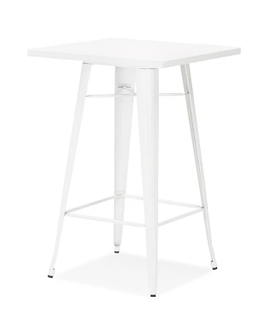 Table Bar style industriel métal FRANKLIN Pin Blanc