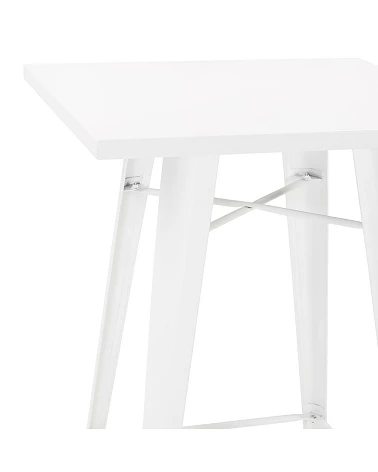 Table Bar style industriel métal FRANKLIN Pin Blanc