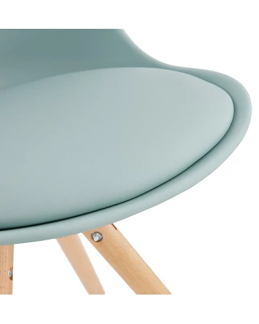 Chaise scandinave Hêtre massif Tolik Bleu