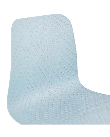 Chaise design 'FIFI' métal noir et Poly Bleu