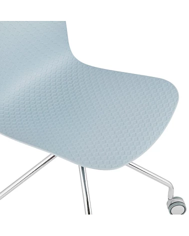 Chaise de bureau 'RULLE' Pieds Chromes et Poly Bleu