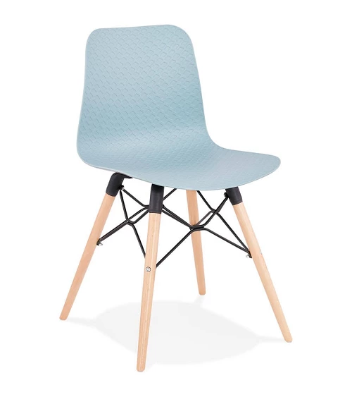 Chaise scandinave bois 'GINTO' Bleu