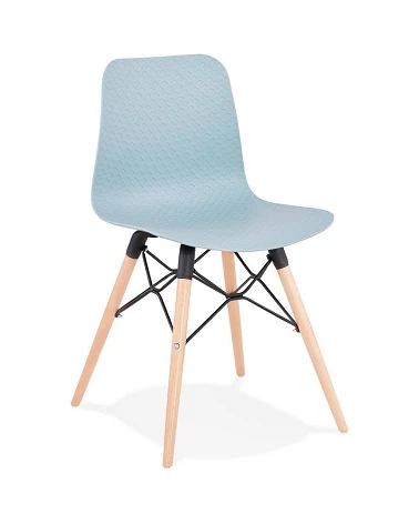 Chaise scandinave bois 'GINTO' Bleu