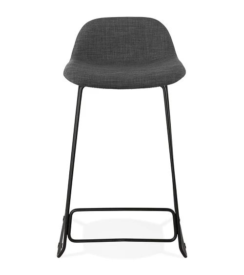 Tabouret de bar Noir Vancouver Mini tissu Gris Fonce