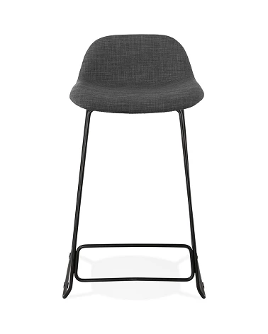 Tabouret de bar Noir Vancouver Mini tissu Gris Fonce