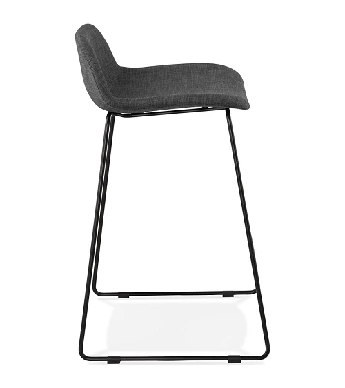 Tabouret de bar Noir Vancouver Mini tissu Gris Fonce