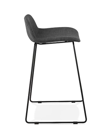 Tabouret de bar Noir Vancouver Mini tissu Gris Fonce