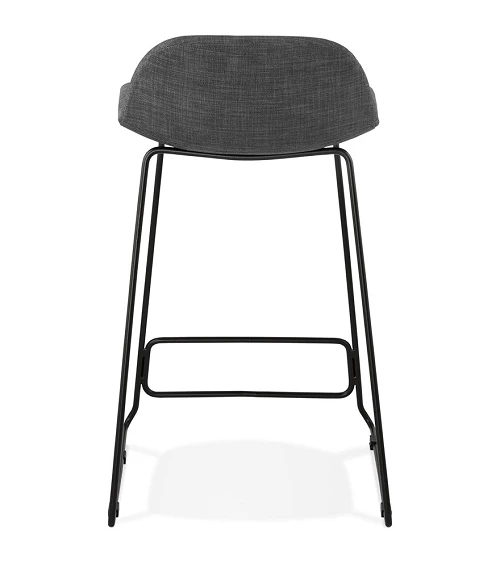 Tabouret de bar Noir Vancouver Mini tissu Gris Fonce