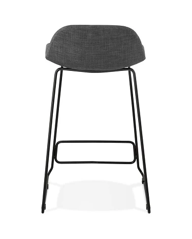 Tabouret de bar Noir Vancouver Mini tissu Gris Fonce