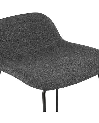 Tabouret de bar Noir Vancouver Mini tissu Gris Fonce