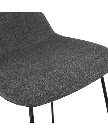 Tabouret de bar Noir Vancouver Mini tissu Gris Fonce