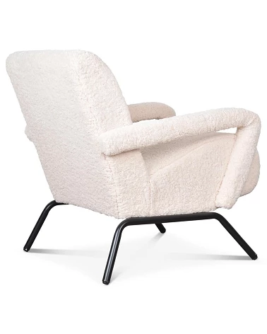 Fauteuil Louane imitation fourrure blanc