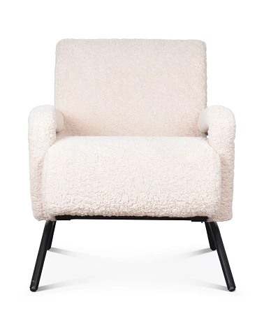 Fauteuil Louane imitation fourrure blanc