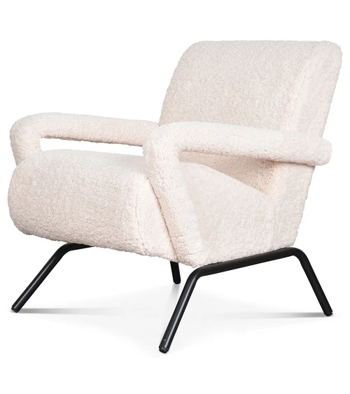 Fauteuil Louane imitation fourrure Naturel