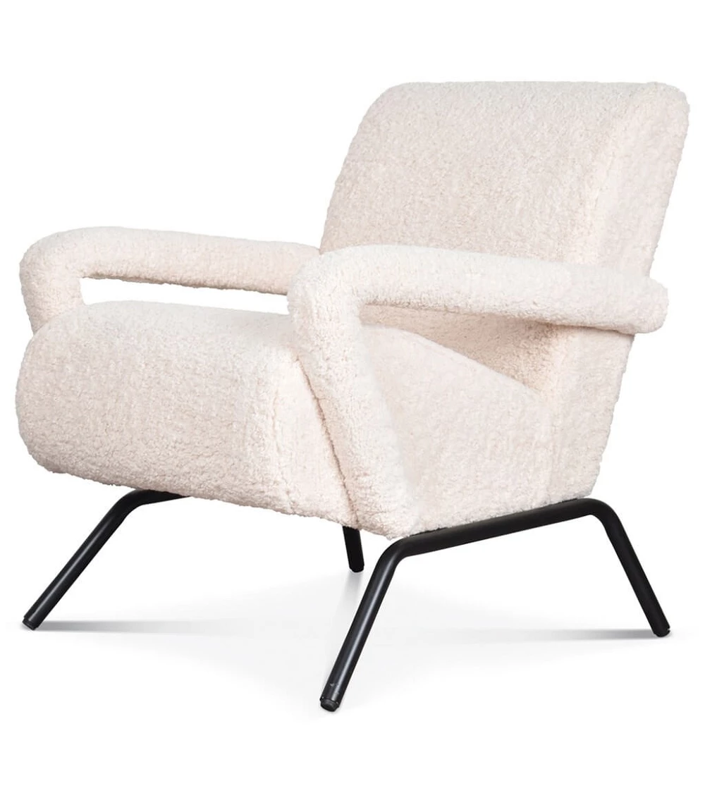 Fauteuil Louane imitation fourrure Naturel