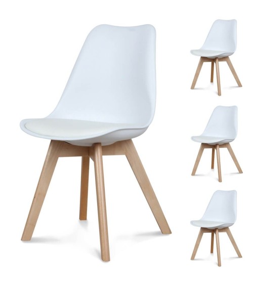 Chaise style scandinave Candy Blanche