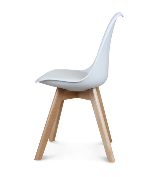 Chaise style scandinave Candy Blanche profil