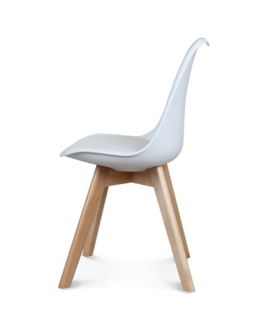 Chaise style scandinave Candy Blanche profil