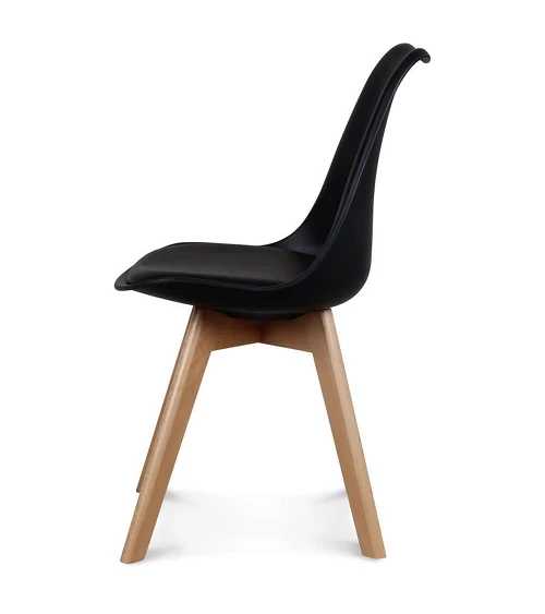 Chaise style scandinave Candy Noire profil