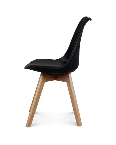 Chaise style scandinave Candy Noire profil