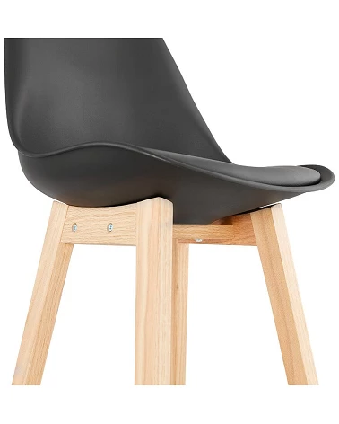 Tabouret de bar bois APRIL poly Noir