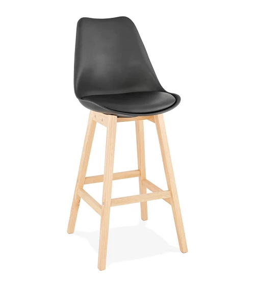 Tabouret de bar bois APRIL poly Noir