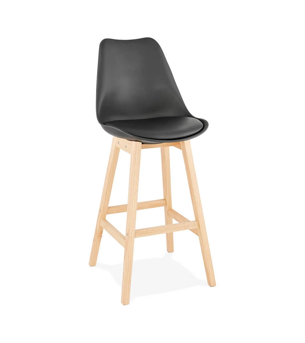 Tabouret de bar bois APRIL poly Noir