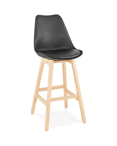 Tabouret de bar bois APRIL poly Noir