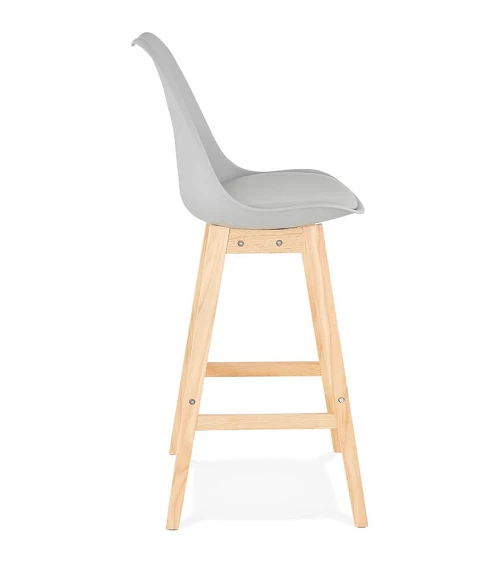 Tabouret de bar bois APRIL poly Gris