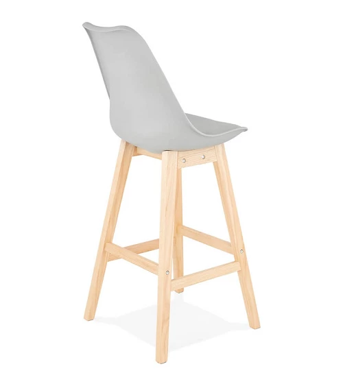 Tabouret de bar bois APRIL poly Gris