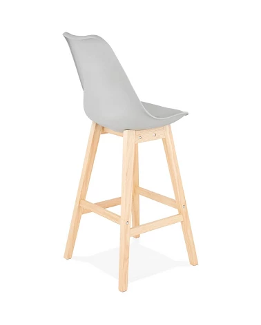 Tabouret de bar bois APRIL poly Gris