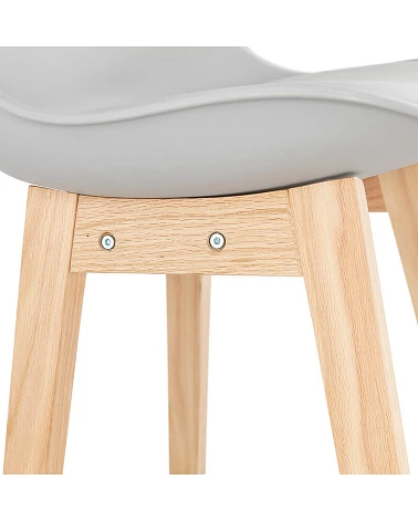 Tabouret de bar bois APRIL poly Gris