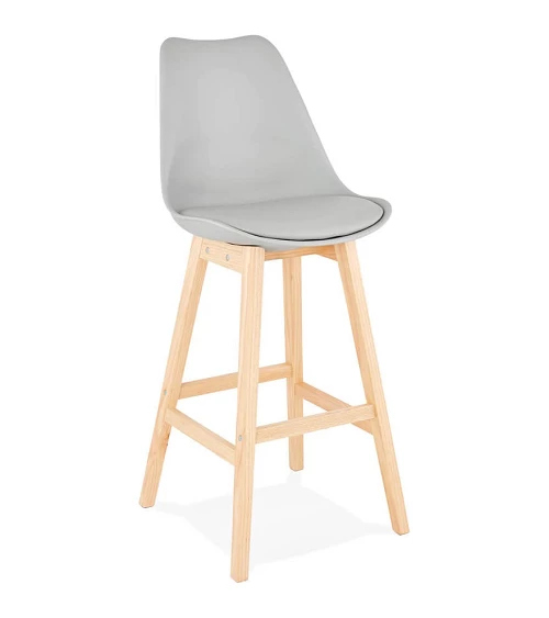 Tabouret de bar bois APRIL poly Gris