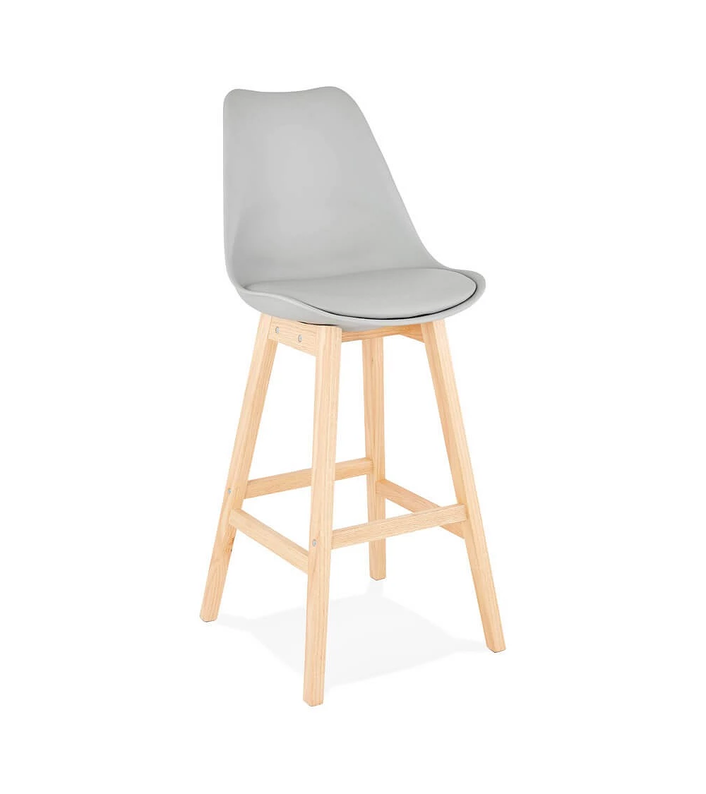 Tabouret de bar bois APRIL poly Gris