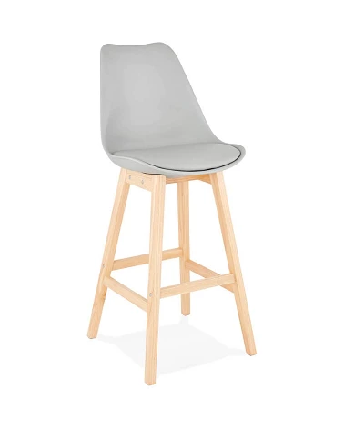 Tabouret de bar bois APRIL poly Gris