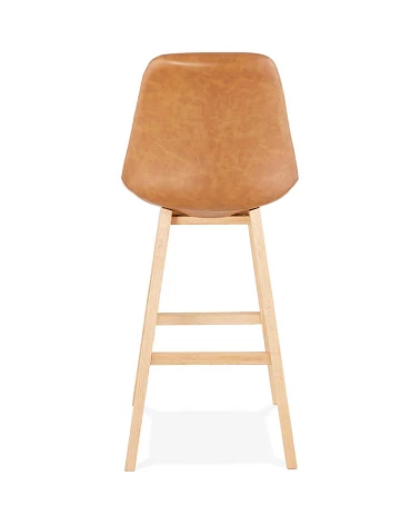 Tabouret de bar bois JANIE simili Marron