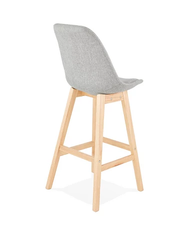 Tabouret de bar design bois QOOP tissu Gris