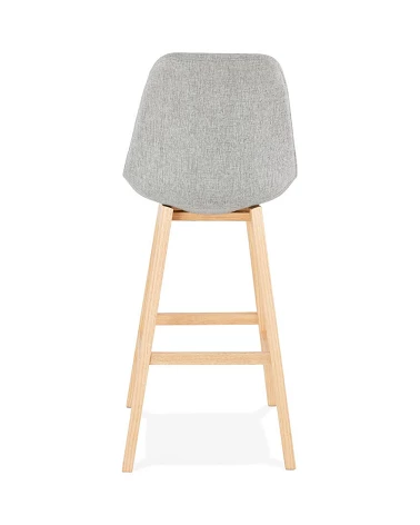 Tabouret de bar design bois QOOP tissu Gris