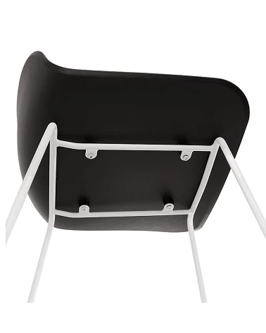 Tabouret de bar design metal blanc SLADE MINI Poly Noir