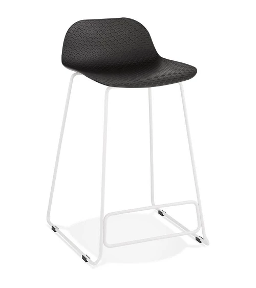 Tabouret de bar design metal blanc SLADE MINI Poly Noir