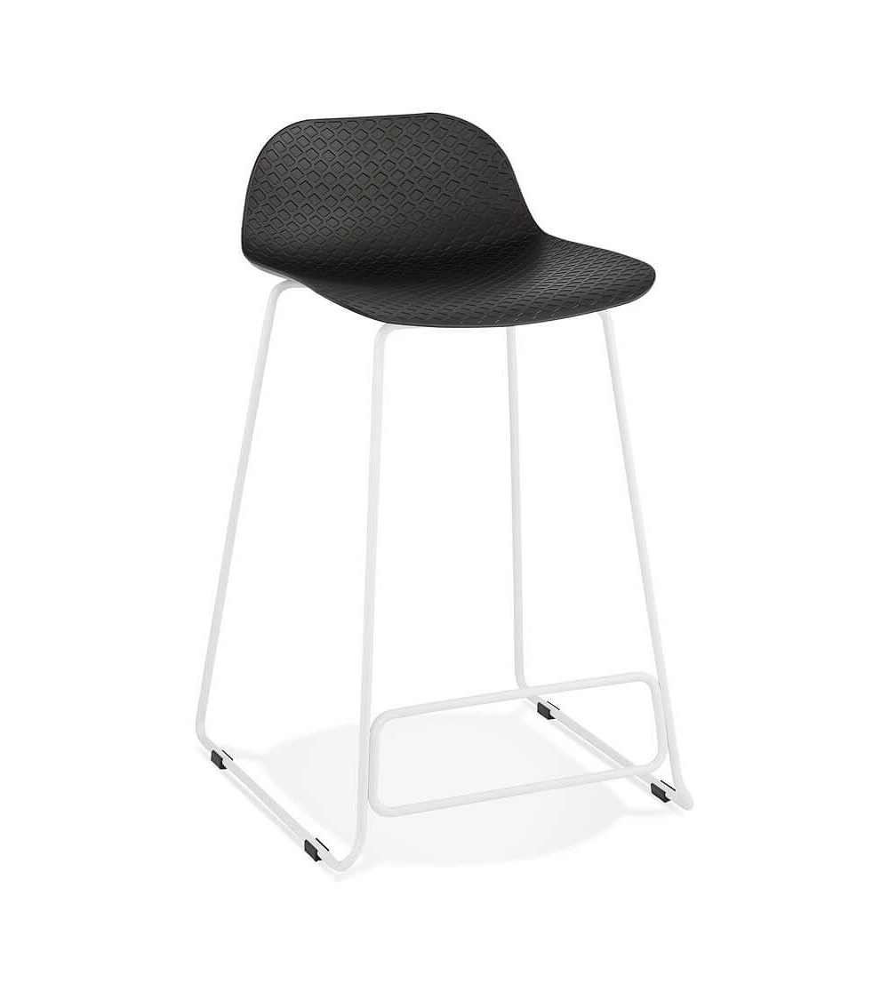 Tabouret de bar design metal blanc SLADE MINI Poly Noir