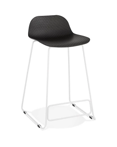 Tabouret de bar design metal blanc SLADE MINI Poly Noir