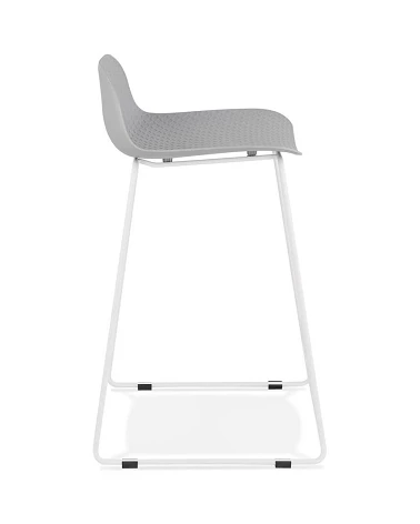 Tabouret de bar design metal blanc SLADE MINI Poly Gris