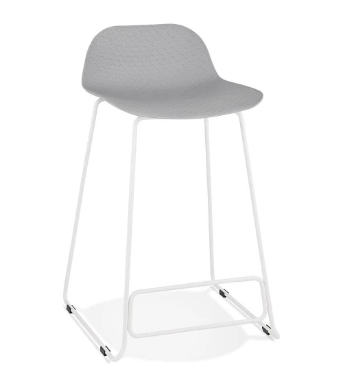 Tabouret de bar design metal blanc SLADE MINI Poly Gris