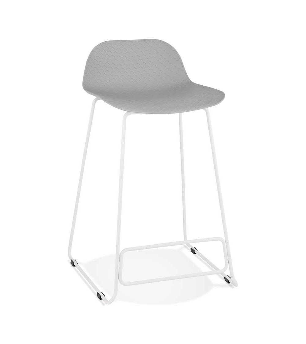 Tabouret de bar design metal blanc SLADE MINI Poly Gris