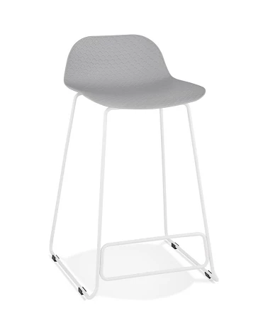 Tabouret de bar design metal blanc SLADE MINI Poly Gris