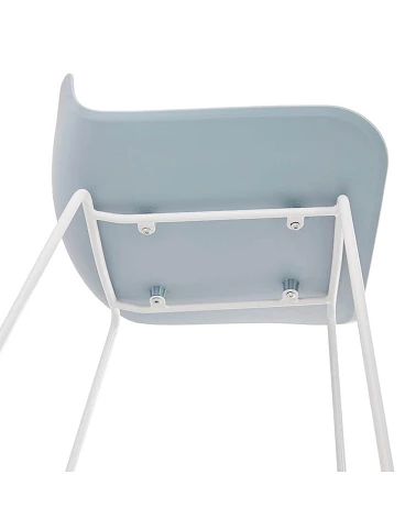 Tabouret de bar design metal blanc SLADE MINI Poly Bleu