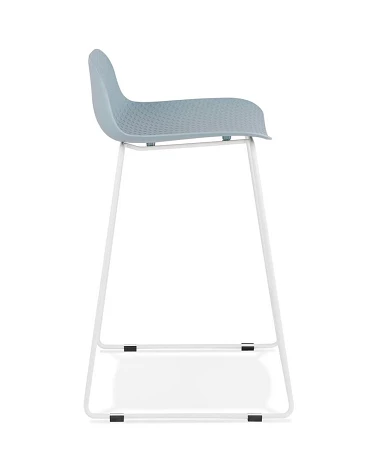 Tabouret de bar design metal blanc SLADE MINI Poly Bleu